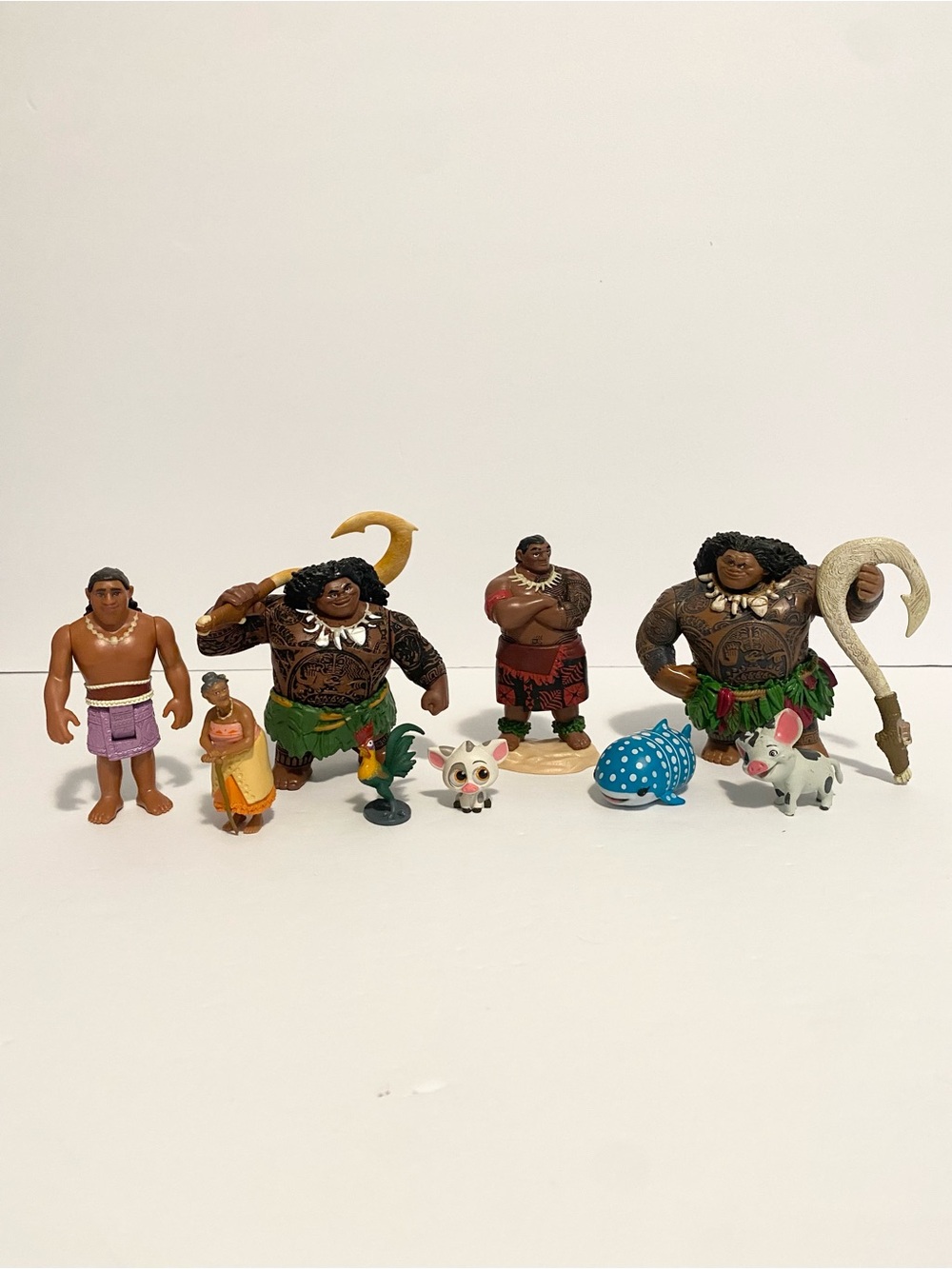 Disney Moana Maui Action Figure Lot Heihei Pua Playset Toy Bundle